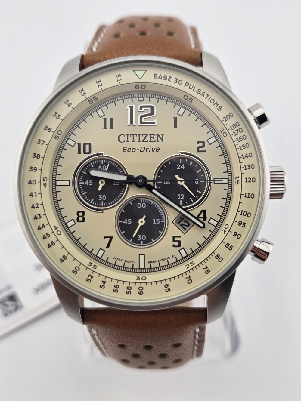 NEW Citizen Men's CA4500-08X Eco-Drive Chronograph Stainless Steel Leather Watch - Picture 11 of 15